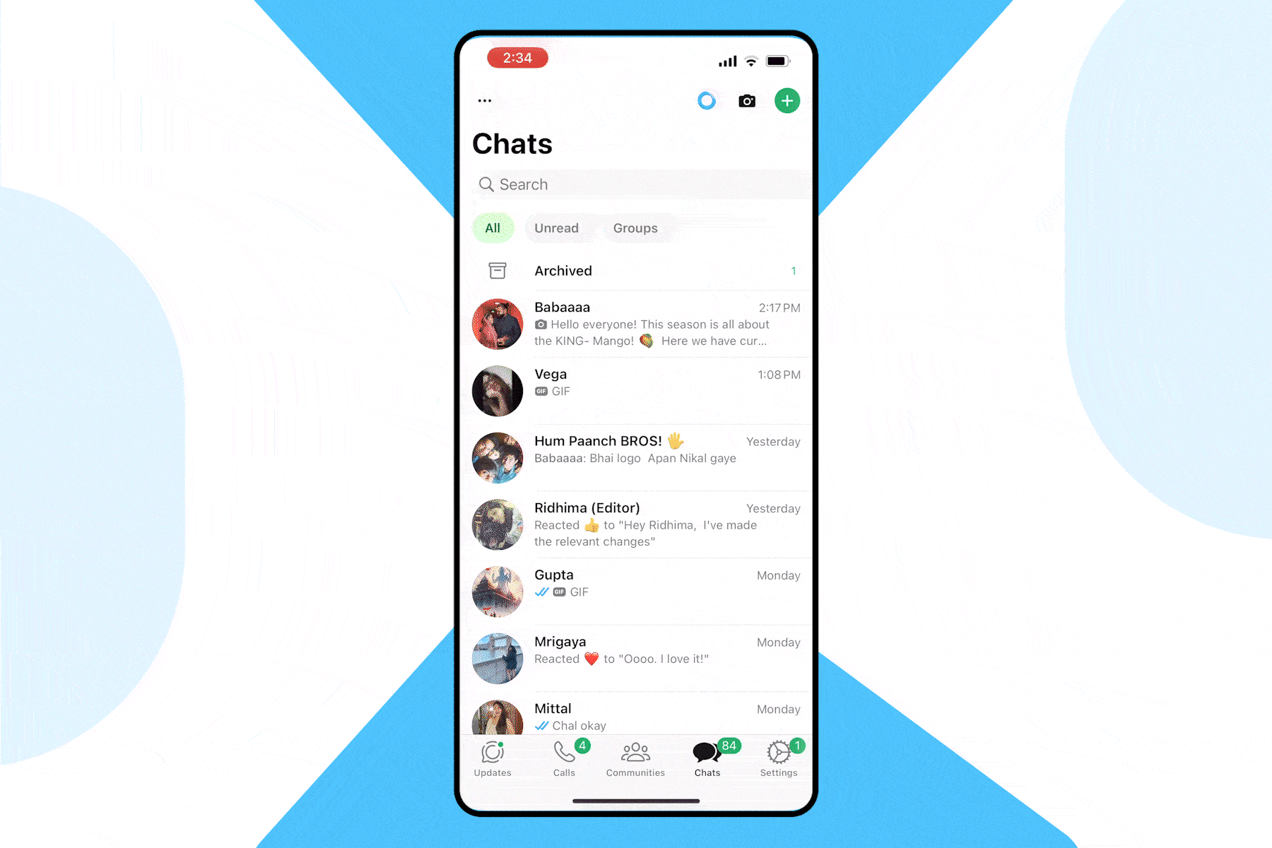 GIF showing how you can scan WhatsApp Web QR Code on iOS