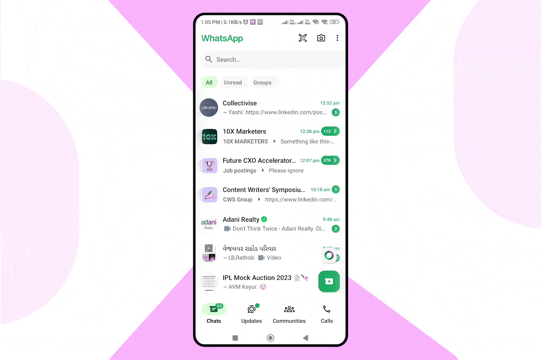 GIF showing how you can scan WhatsApp Web QR Code on Android