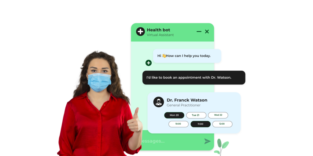 Screenshot of a healthcare chatbot