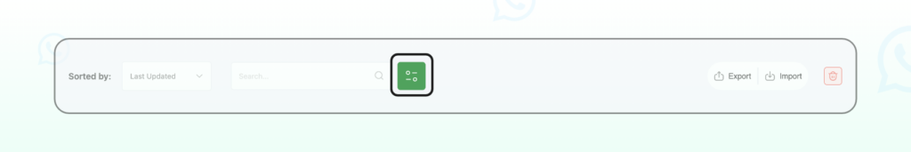 Screenshot showing the filter icon