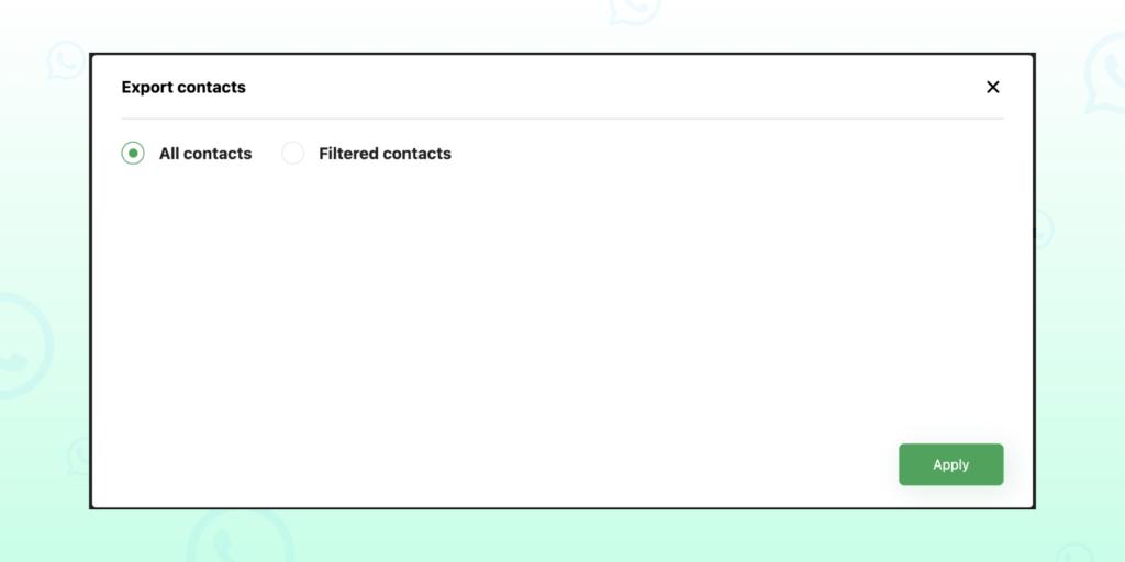 Screenshot showing how you can export all contacts