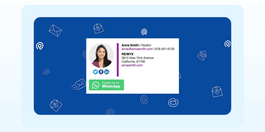 Email signature with WhatsApp