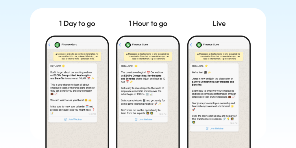screenshots of webinar reminders

elearning marketing strategies