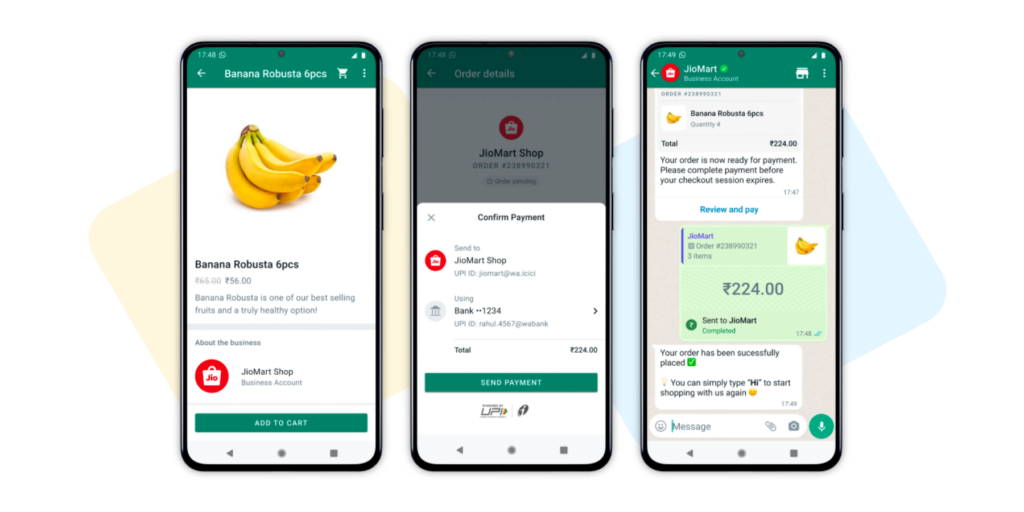  Using WhatsApp app payment online